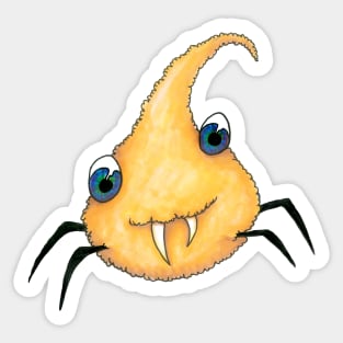 Orange droplet monster Sticker